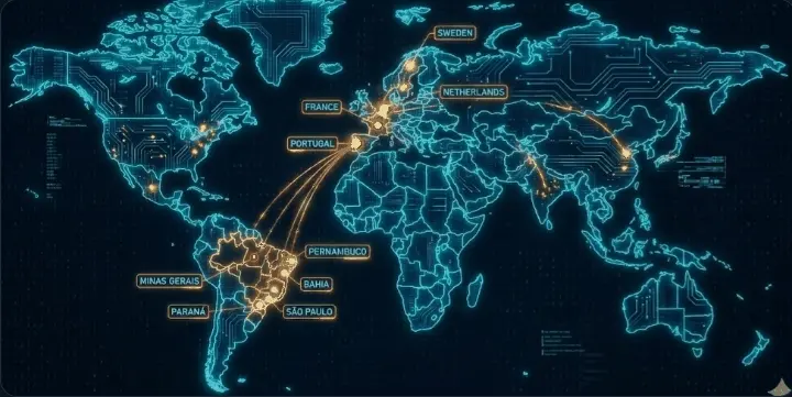 World Map Connections